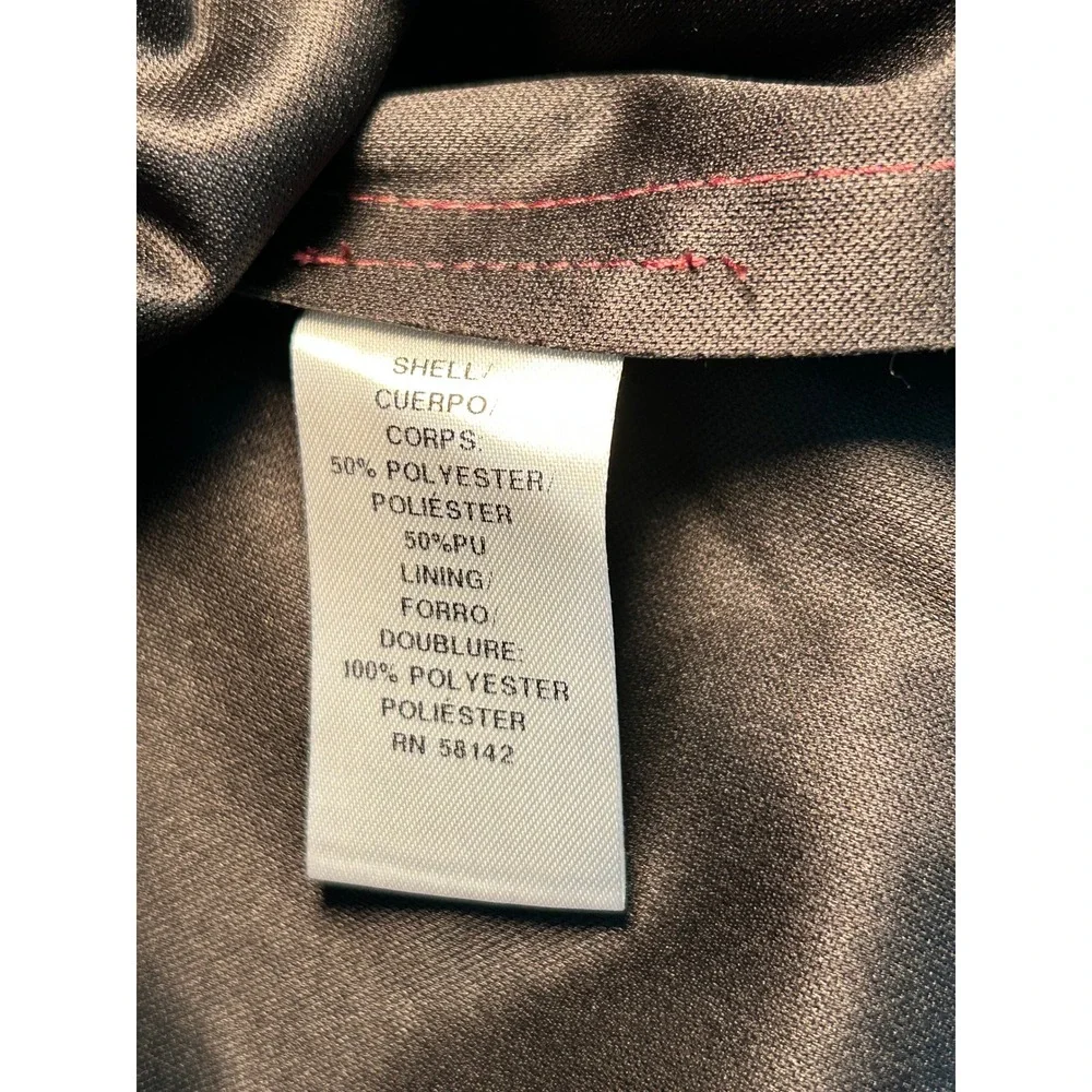 Donna Morgan‎ Faux Leather V-Neck Twist Detail Midi Dress Burgundy Size 14 - Picture 7 of 8